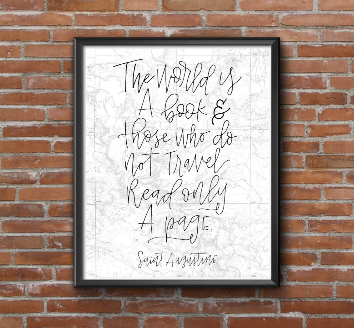 Travel Quote Saint Augustine Quote The World Is A Book And Etsy