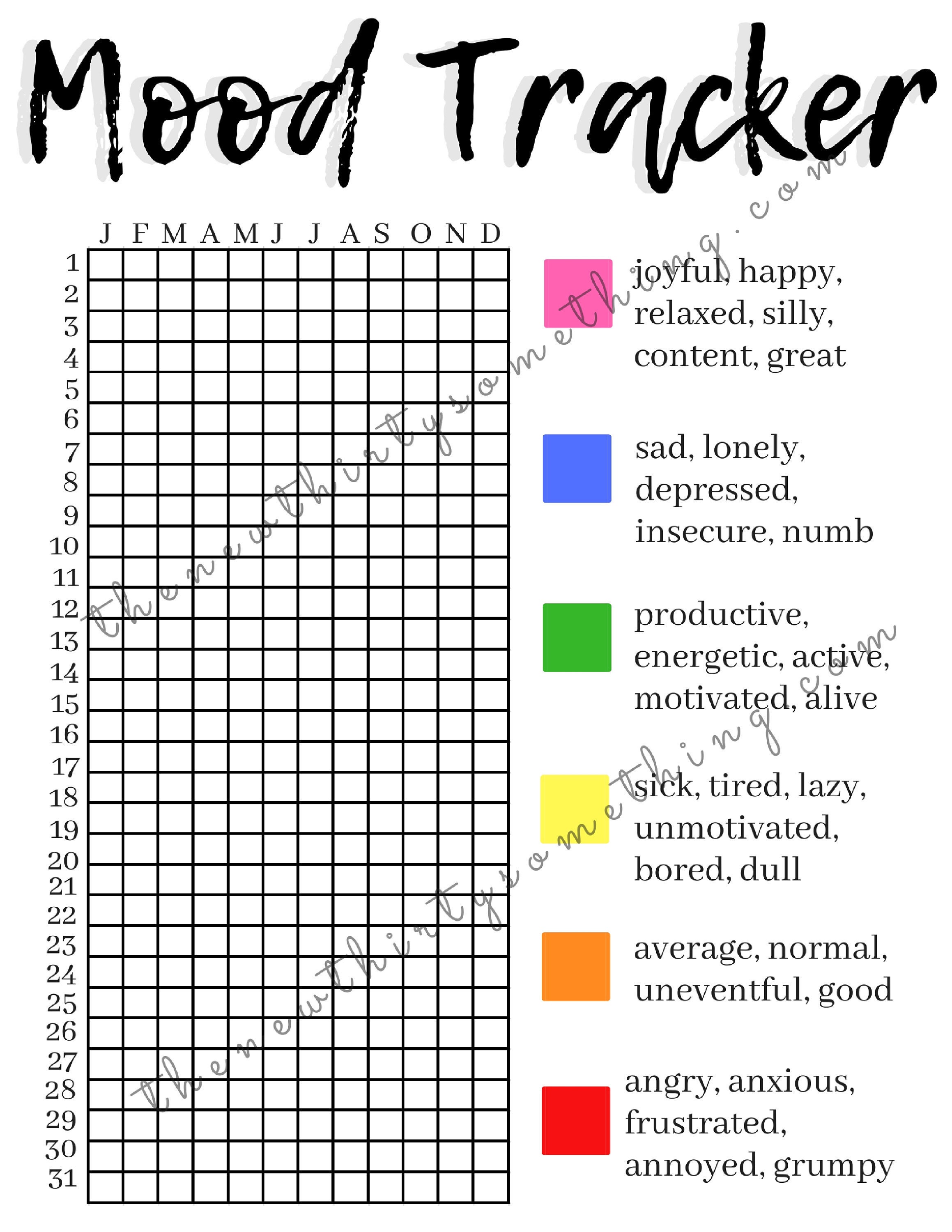 mood tracker worksheet mood tracker worksheet