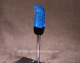 Bright Blue Metal Flake Shift Knob, Smoke and Black, Universal Fit