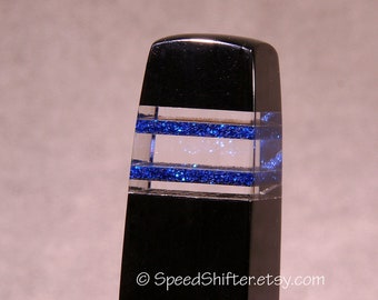 Bright BLUE with Black. SHIFT KNOB, Specific Thread or Universal Fit.  For your Hot Rod, Rat Rod, Cool Ride, Sports Car, Fast C