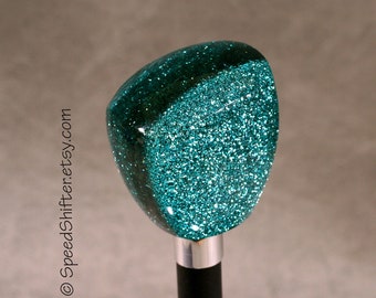 SAGE Green and Smoke Gray, SHIFT KNOB  Metallic, Metal Flake, For your Hot Rod, Rat Rod, Cool Ride, Sports Car, Fast Car