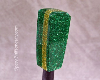 Green and Gold Metalflake, SHIFT KNOB, For your Hot Rod, Rat Rod, Cool Ride, Sports Car, Fast Car