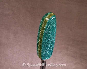 Mint Green and Gold, SHIFT KNOB Metal Flake, For your Hot Rod, Rat Rod, Cool Ride, Sports Car, Fast Car