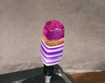 Purple, Clear, White, with a bit of Gold, SHIFT KNOB, Can Be Universal Fit  For your Hot Rod, Rat Rod, Cool Ride, Sports Car, Fast Car