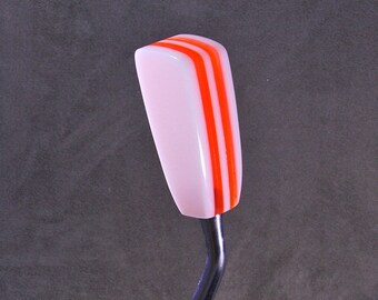 Pommeau de levier de vitesses en acrylique orange et blanc - Fixation par filetage spécifique ou ajustement universel