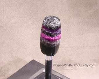 Purple Violet and Silver/Black MetalFlake SHIFT KNOB, Specific Thread or Universal Fit.  For your Hot Rod, Rat Rod, Cool Ride, Sports Car