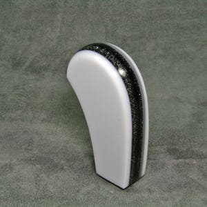 White with Black Metalflake SHIFT KNOB For Your Hot Rod, Rat Rod, Sports Car, Fast Car, Slow Car,