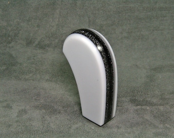 White with Black Metalflake SHIFT KNOB For Your Hot Rod, Rat Rod, Sports Car, Fast Car, Slow Car,