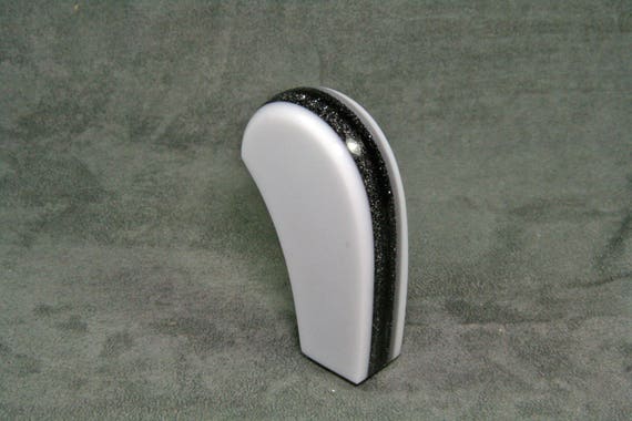 White with Black Metalflake SHIFT KNOB For Your Hot Rod, Rat Rod, Sports Car, Fast Car, Slow Car,