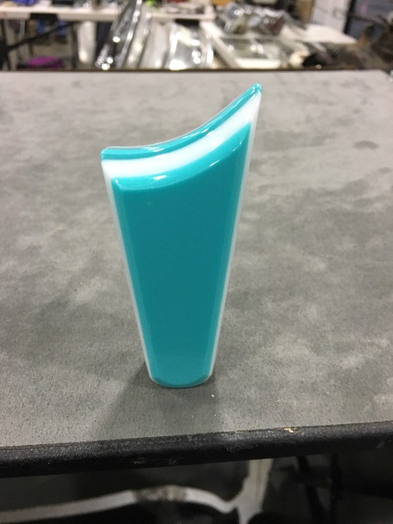 Turquoise with white. SHIFT KNOB, Universal Fit.  With layers of white and clear.  For your Hot Rod, Rat Rod, Cool Ride, Sports Car, Fast C