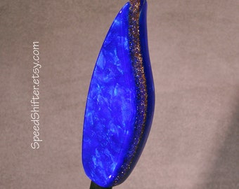 MARMOR BLAUE Griff, Schaltknauf, mit Gold, spezifische Gewindehalterung oder Universal Fit.  Für Ihren Hot Rod, Rat Rod, Coole Fahrt, Sportwagen