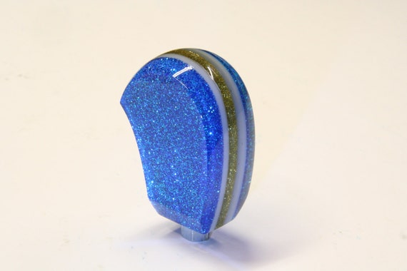 Blue/Gold Metallic SHIFT KNOB For Your Hot Rod or Rat Rod, Shifter Knob, Shifter Handle, Metal Flake Paint
