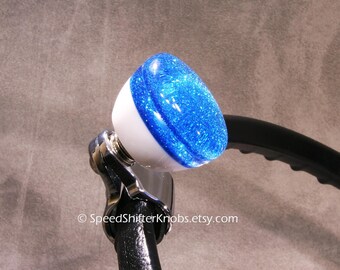 Blue Glitter Shift Knob - Custom Car Shifter Knob - Universal Fit