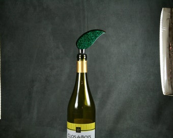 WINE BOTTLE STOPPER handmade in Glitter Green and Copper Color Acrylic