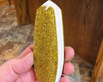 Metal Flake Gold Shifter Knob: Specific Thread Mount or Universal Fit Hot Rod Shifter