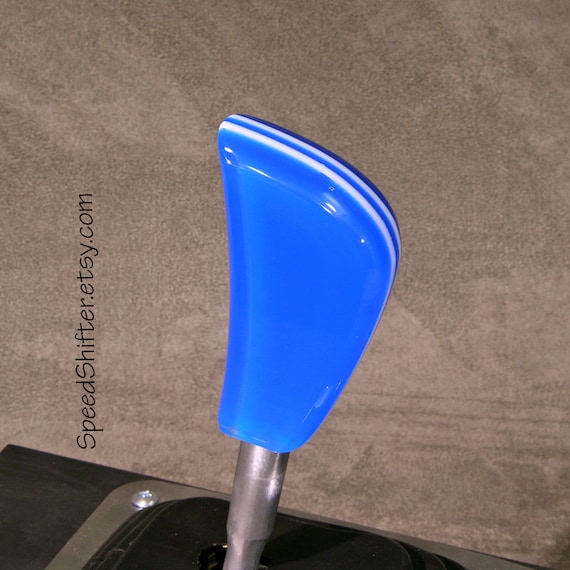 Bright Blue, and White, SHIFT KNOB, For your Hot Rod, Rat Rod, Cool Ride, Sports Car, Fast Car