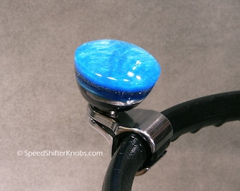 BRODY KNOB, Spinner Knob, Necker Knob, Handmade Marble Blue, or in Any Color Metalflake