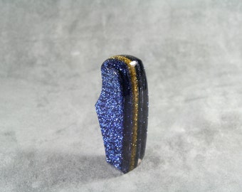 Dunkelblau mit Gold SCHALTHEBEL für Ihr Hot Rod oder Rat Rod, Schaltknauf, Metal Flake Acryl