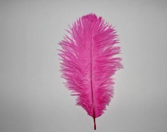 Ten ( 10 ) hot pink soft floss first grade ostrich feathers 23-25cm