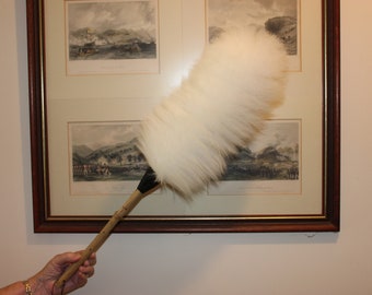 One premium lambswool natural duster wood stained shaped handle 24 inch ( 60cm) large wool head