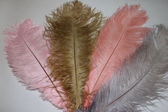 50 Fifty yellow ostrich blondene feather first A grade 350-400MM