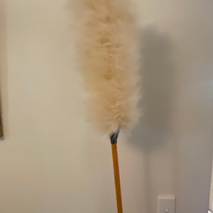 Honey lambswool duster -with one metre stained handle 16mm diameter