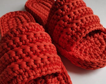 Bold Red handcrafted crochet slippers