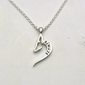 Collana con ciondolo a forma di cerva in argento sterling: citazione "Sempre", gioiello a forma di libro realizzato a mano.