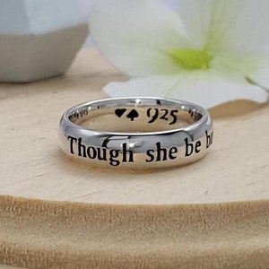 Little She is Fierce Gift for Daughter Shakespeare Mid Summer Night&#39;s Dream Sterling Silver Handmade Birthday Gift