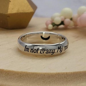 Alice in Wonderland Jewelry Cheshire Cat Lewis Carroll Inspirational Adventure Quote All Mad Here Sterling Silver Handmade Birthday Gift