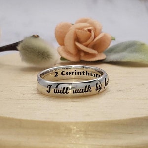 Bible Verse Faith Ring Corinthians Scripture Handmade Sterling Silver Birthday Gift