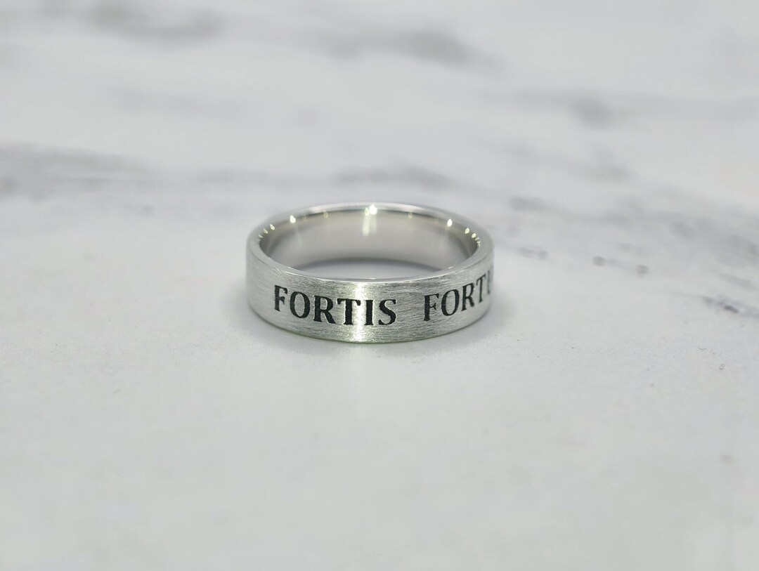 Inspirational Quote Ring: Matte Sterling Silver - Fortune Favors the ...