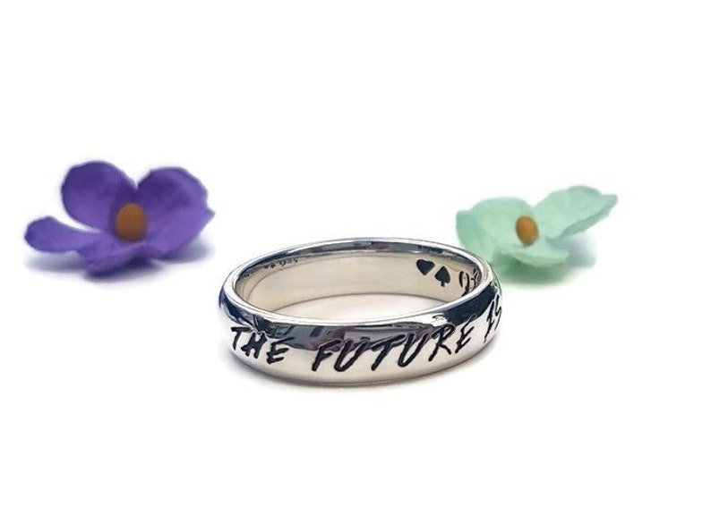 Gift for Daughter Graduation Gift For Her Sterling Silver Stack Ring Feminist Quote Ring Smash the Patriarchy Girl Power Best Bitches