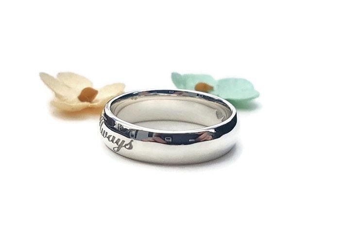 Always Forever Love You Book Jewelry Wedding Band Sterling