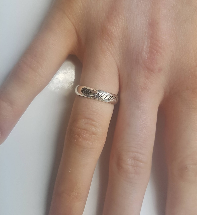 Gift for Daughter Graduation Gift For Her Sterling Silver Stack Ring Feminist Quote Ring Smash the Patriarchy Girl Power Best Bitches