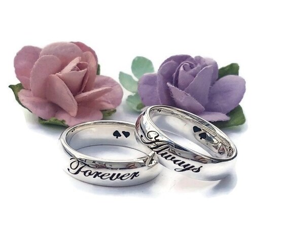 His and Hers Pair of Rings Always and Forever Couple Ring Set