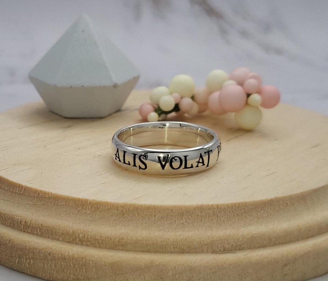 Alis Volat Propriis She Flies With Her Own Wings Latin Quote Sterling Silver Ring Birthday Gift for Her Etsy UK