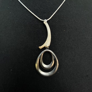 Raccoon rib silver pendant necklace, Bone necklace, goth necklace, unique jewelry, witchy jewelry, animal bone necklace, goth jewelry