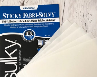 Sulky Solvy Lightweight Water Soluble Stabilizer 20in X 1 Yd - Etsy