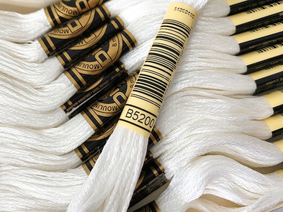 White Embroidery Floss DMC. BLANC. 746 off White B5200 Snow White