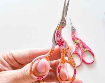 Stork Scissors | Pink Embroidery Scissors, Sewing Scissors, Small Scissors Crane Scissors