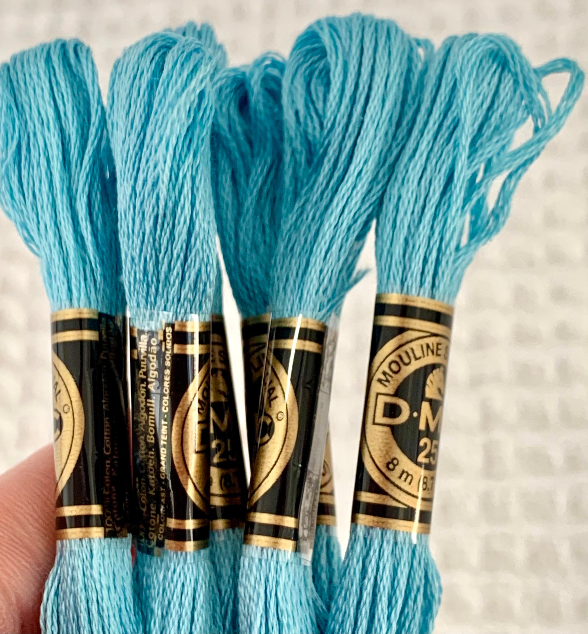 Blue DMC Embroidery Stranded Cotton Floss DMC 3766 & DMC 3846