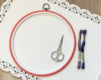 Embroidery Hoop 10" (25cm). Dark Dusty Pink. Large Flexi Hoop Non-Slip Plastic Embroidery Hoops. Punch Needle Cross Stitch Sewing Supply