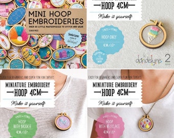 DIY Tiny Embroidery Hoop Frame Kit 1.6/4cm Embroidery Hoop Miniature Hoops  DIY Mini Hoop Kit Necklace Hoop Kit Brooch Hoop Kit 