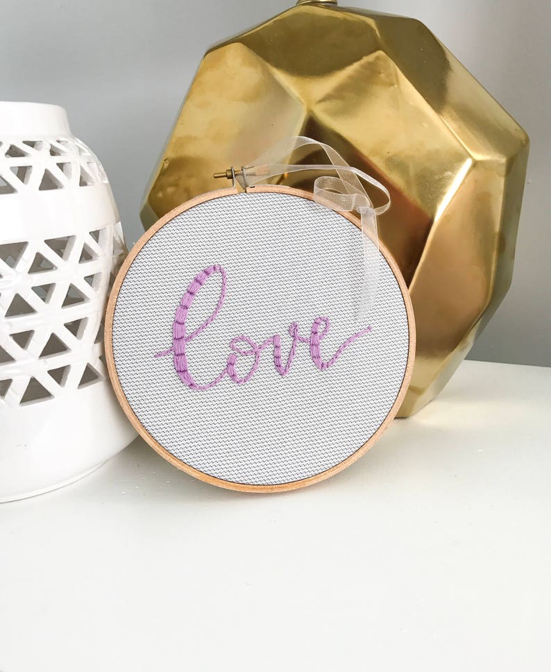 Love Embroidery Hoop Art, Love Embroidery Art, Modern Embroidery, Hand Embroidered, Home Decor, Wedding Anniversary Gift House Warming Gift image 4