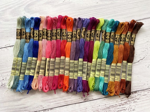 25 Anchor Embroidery Cotton Thread / Skeins / Floss in Green, Red, Blue,  Yellow, Brown Combinations -  Israel