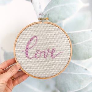 Love Embroidery Hoop Art, Love Embroidery Art, Modern Embroidery, Hand Embroidered, Home Decor, Wedding Anniversary Gift House Warming Gift image 3