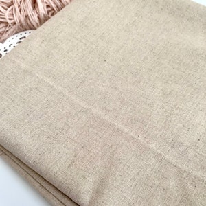 Embroidery Fabric by Fat Qtr or Half metre, Cotton Canvas, Linen Blend, cotton-linen fabric, Embroidery Cloth, Natural linen Rustic fabric