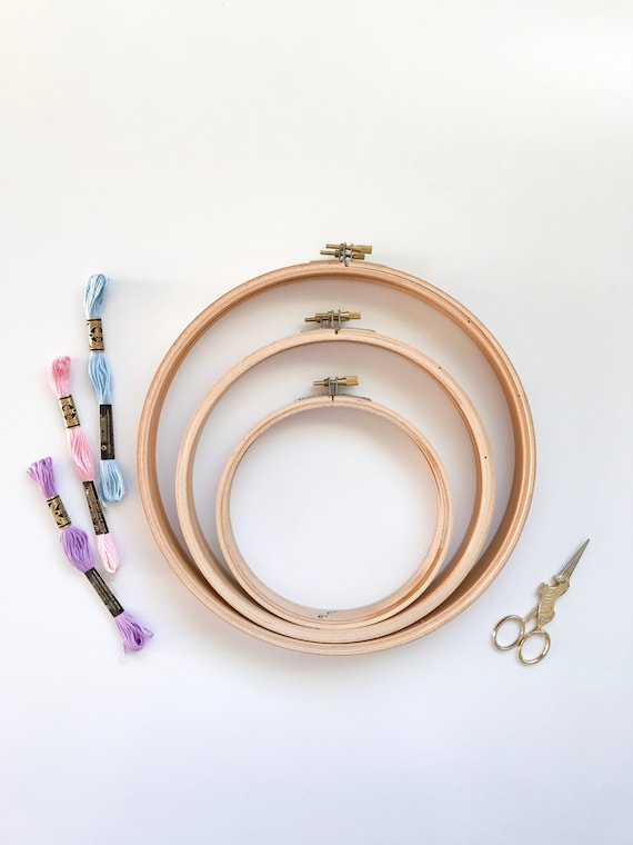 Embroidery Hoop 8 20cm. Wooden Embroidery Hoop. Non-slip Embroidery Hoops.  Brass Screw Mechanism. Wood Hoop. DIY Embroidery Craft Kit 