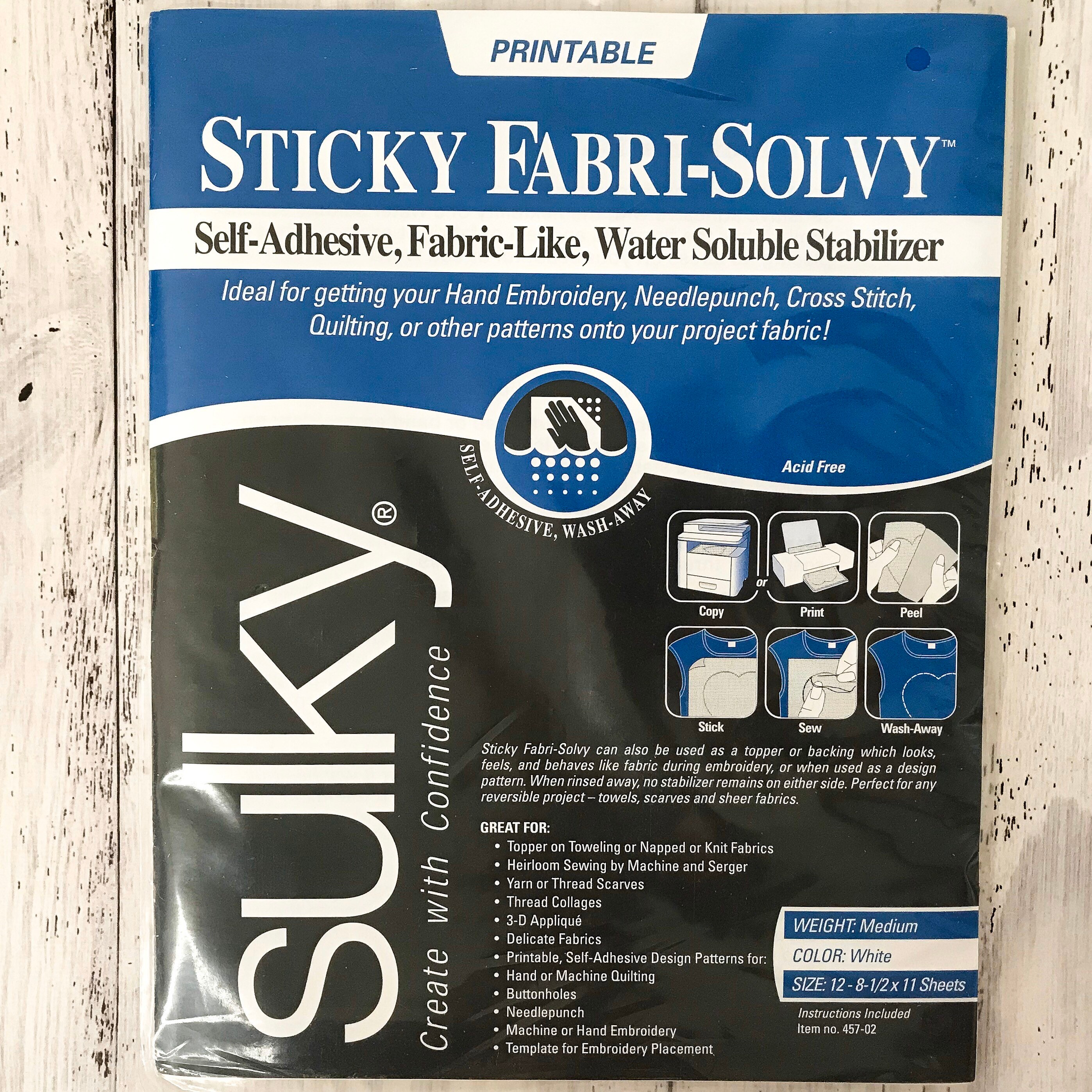 Sticky Fabri Solvy Printable Stabilizer Sulky Fabri Solvy | Etsy Australia